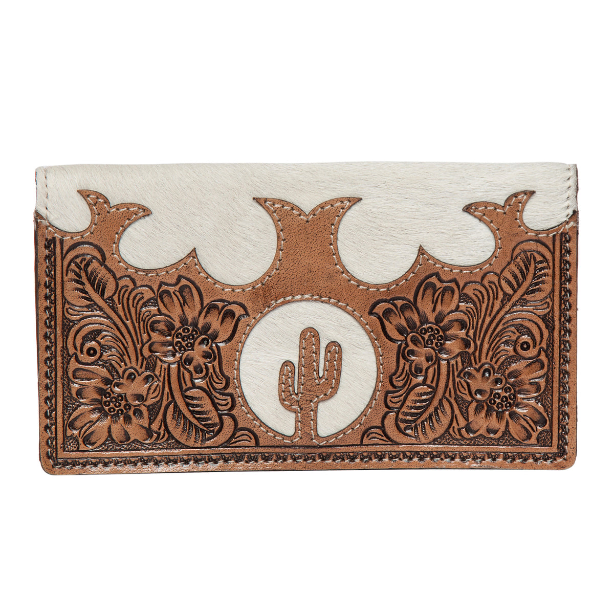 Women&#39;s Tooling Leather Slim Cowhide Wallet
