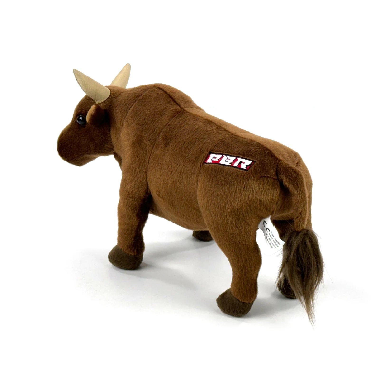 Big Country Toys 14" PBR Plush Bull. Brown plush bull toy with a visible brand label on a white background