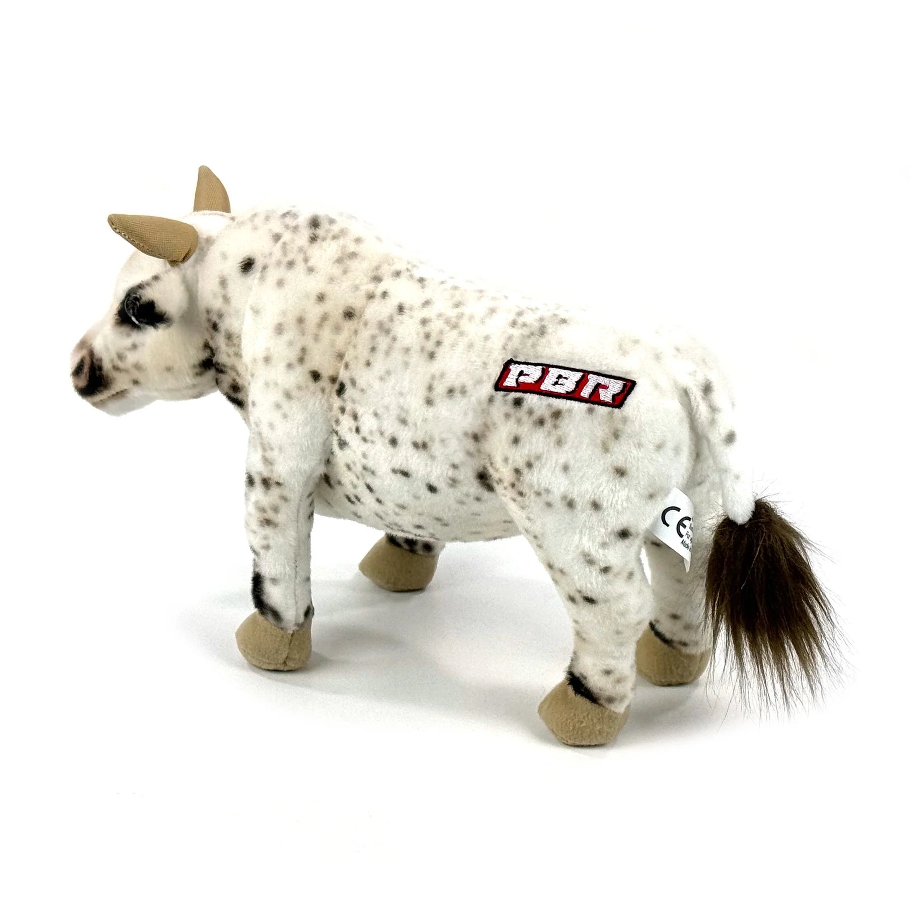 Big Country Toys 14" PBR Plush Bull. Stuffed animal bull with PBR logo on a white background