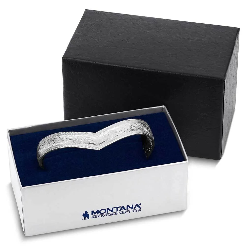 Silver bracelet in a Montana Silversmiths.