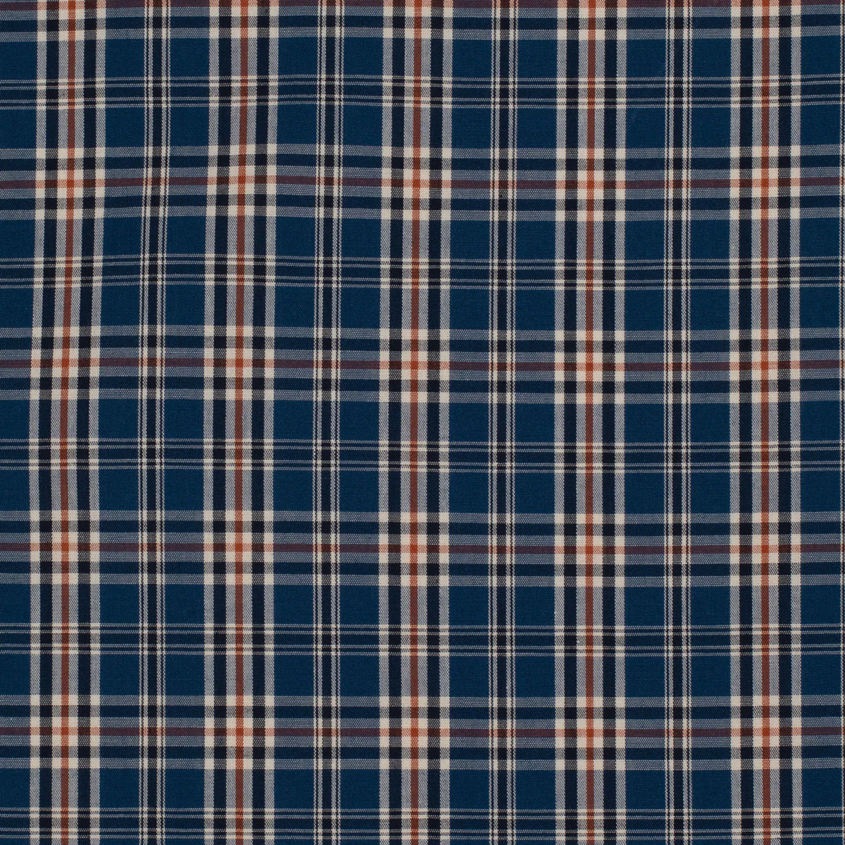 Just Country Boy's Brayden Half Button Plaid Workshirt. Navy blue and orange plaid pattern