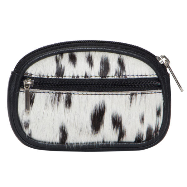 Cowhide Zippered Card Case