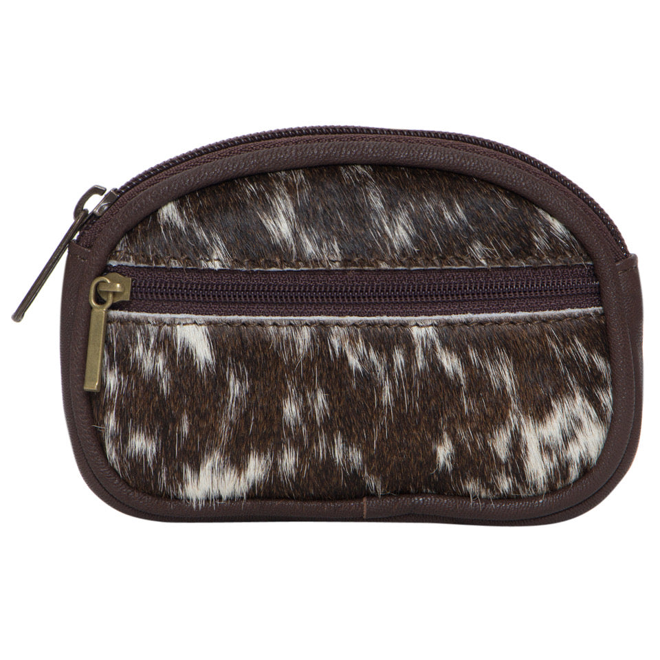 Cowhide Zippered Card Case
