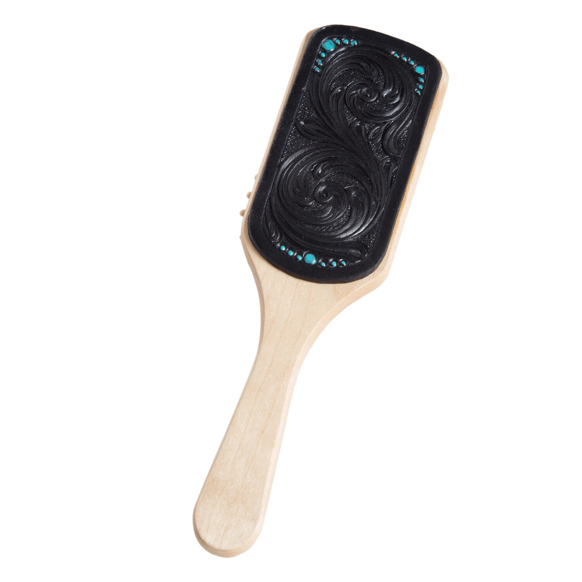 Women's Tooling Leather Hairbrush