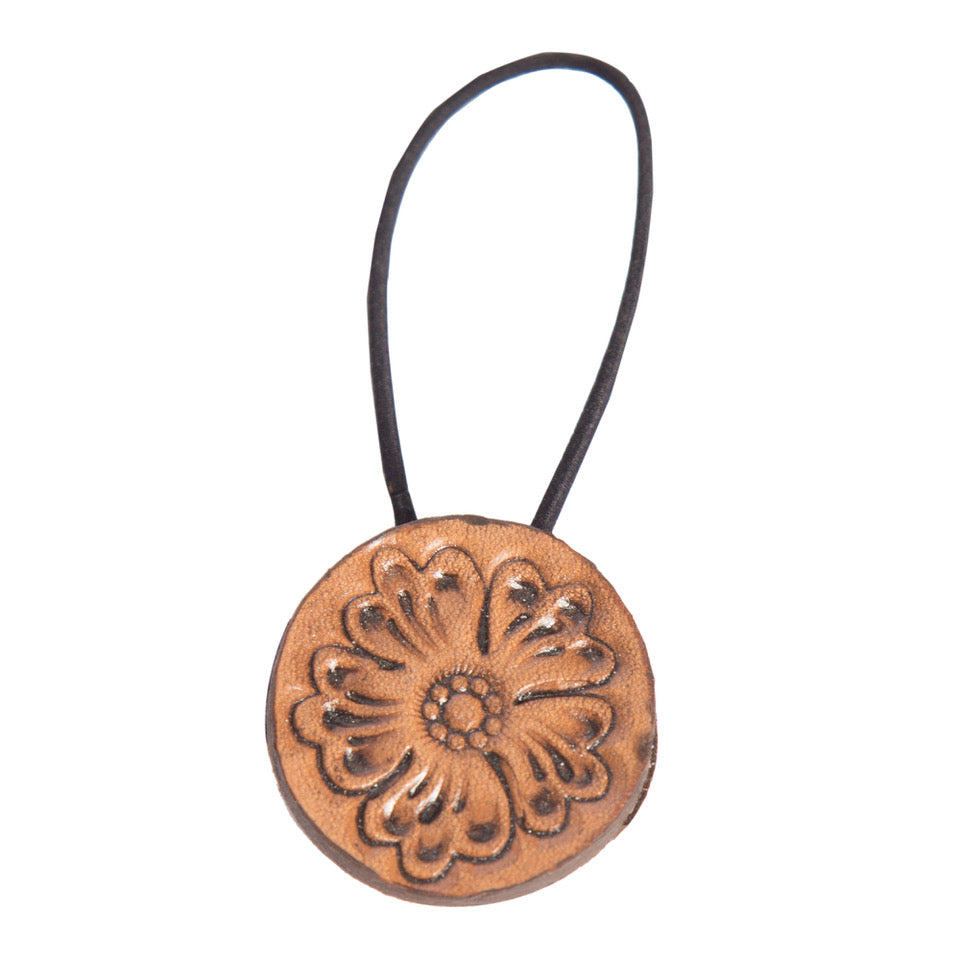 Tooling Leather Round Hair Tie