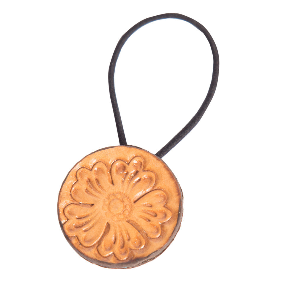 Tooling Leather Round Hair Tie