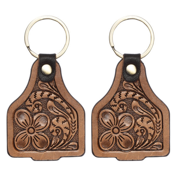 Tooling Leather Cattle Tag Keyring