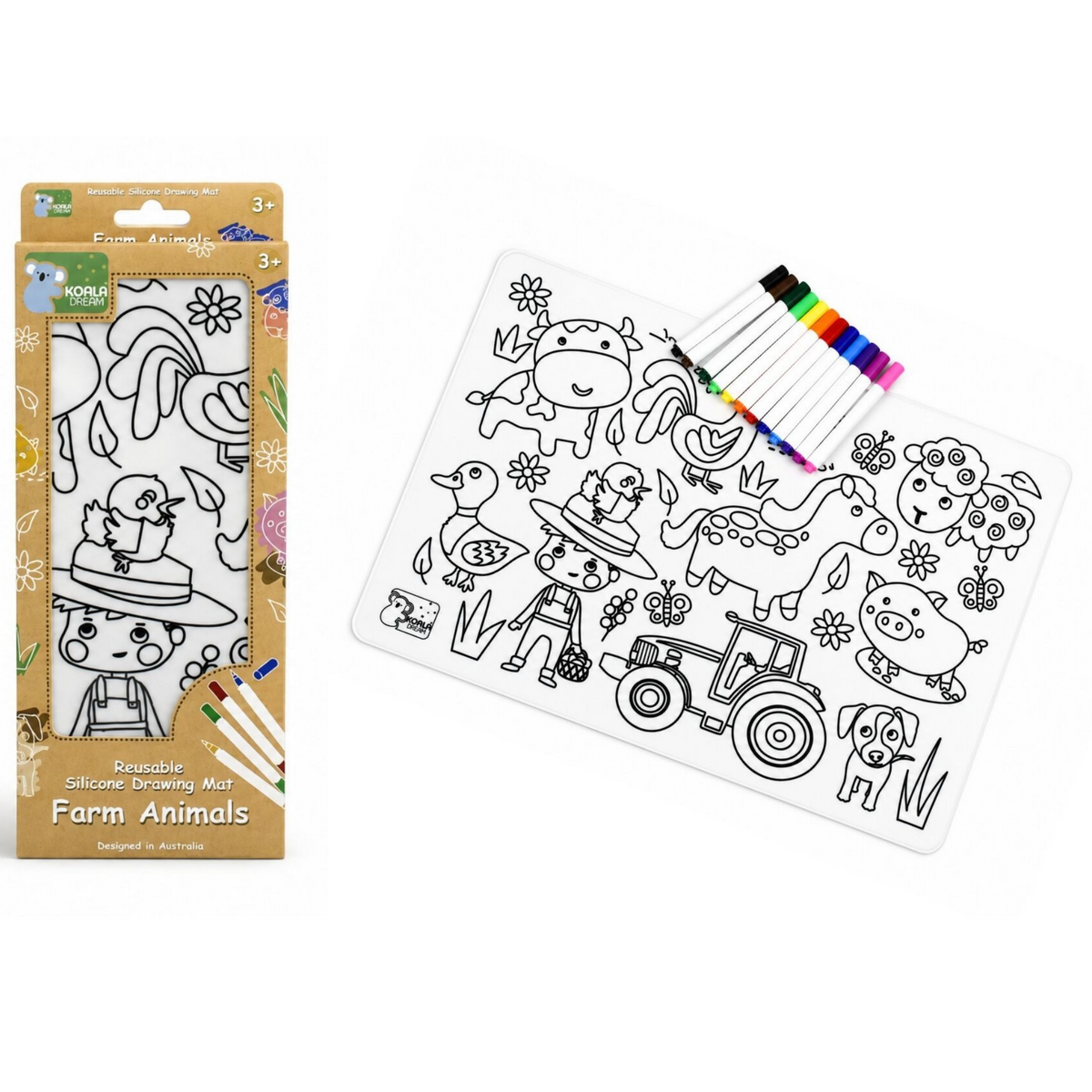 Farm Animals Reusable Silicone Drawing Mat Eleganter