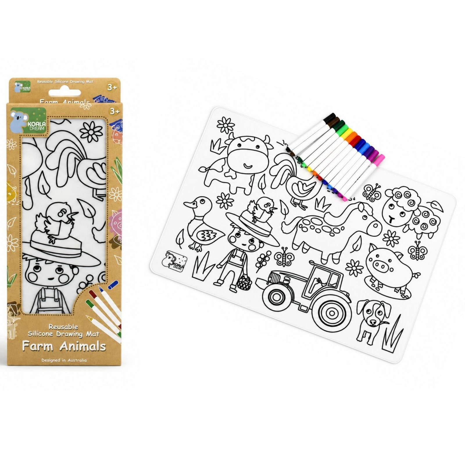 Farm Animals Reusable Silicone Drawing Mat Eleganter