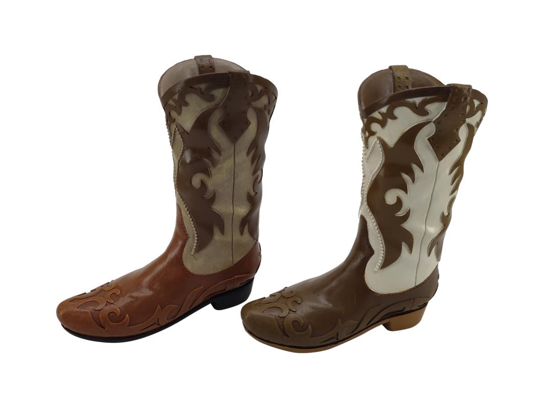Malmar 25cm Cowboy Boot Potholder Assorted*. Pair of brown cowboy boots with white patterns on a white background
