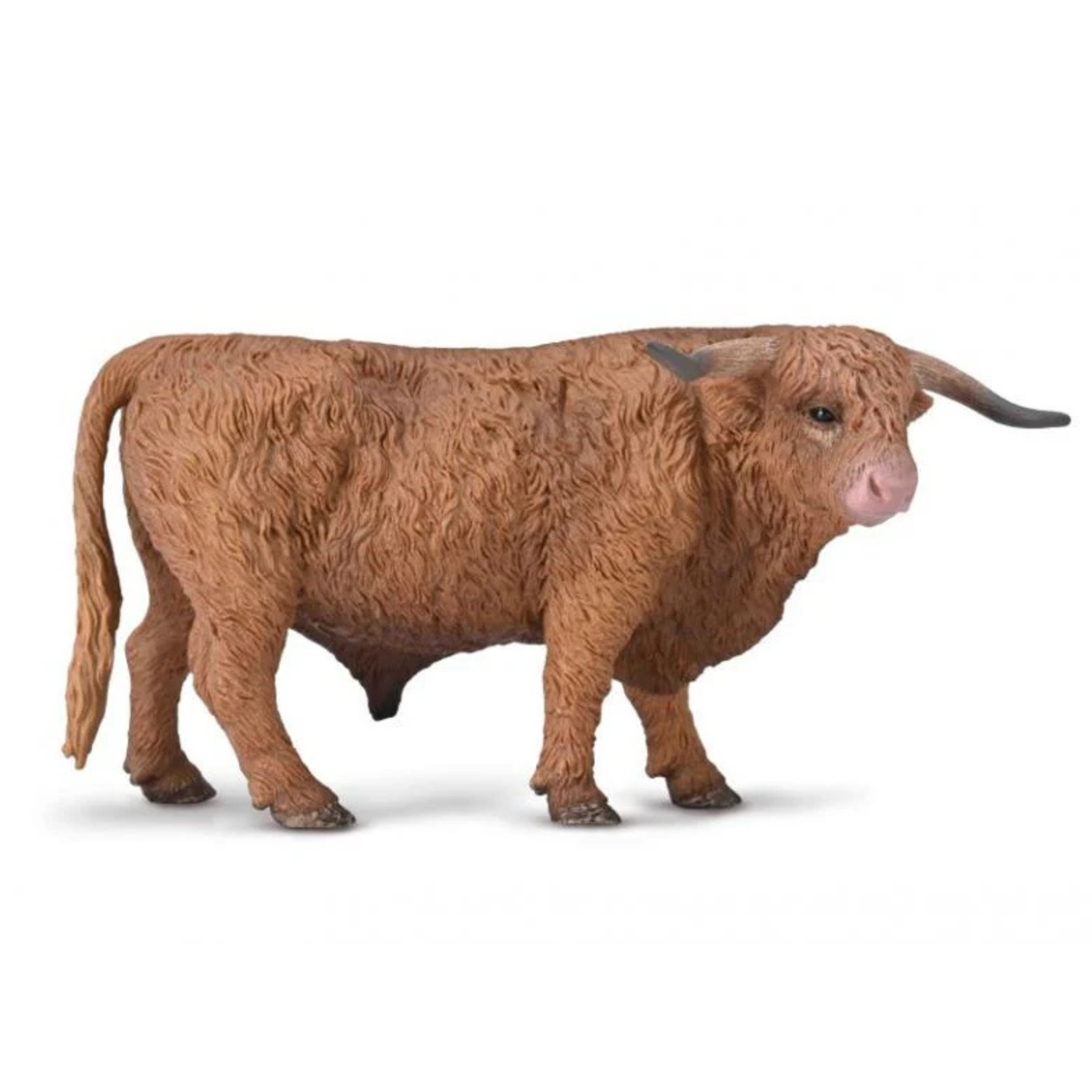 Collecta Highland Bull. Brown bull figurine on a white background