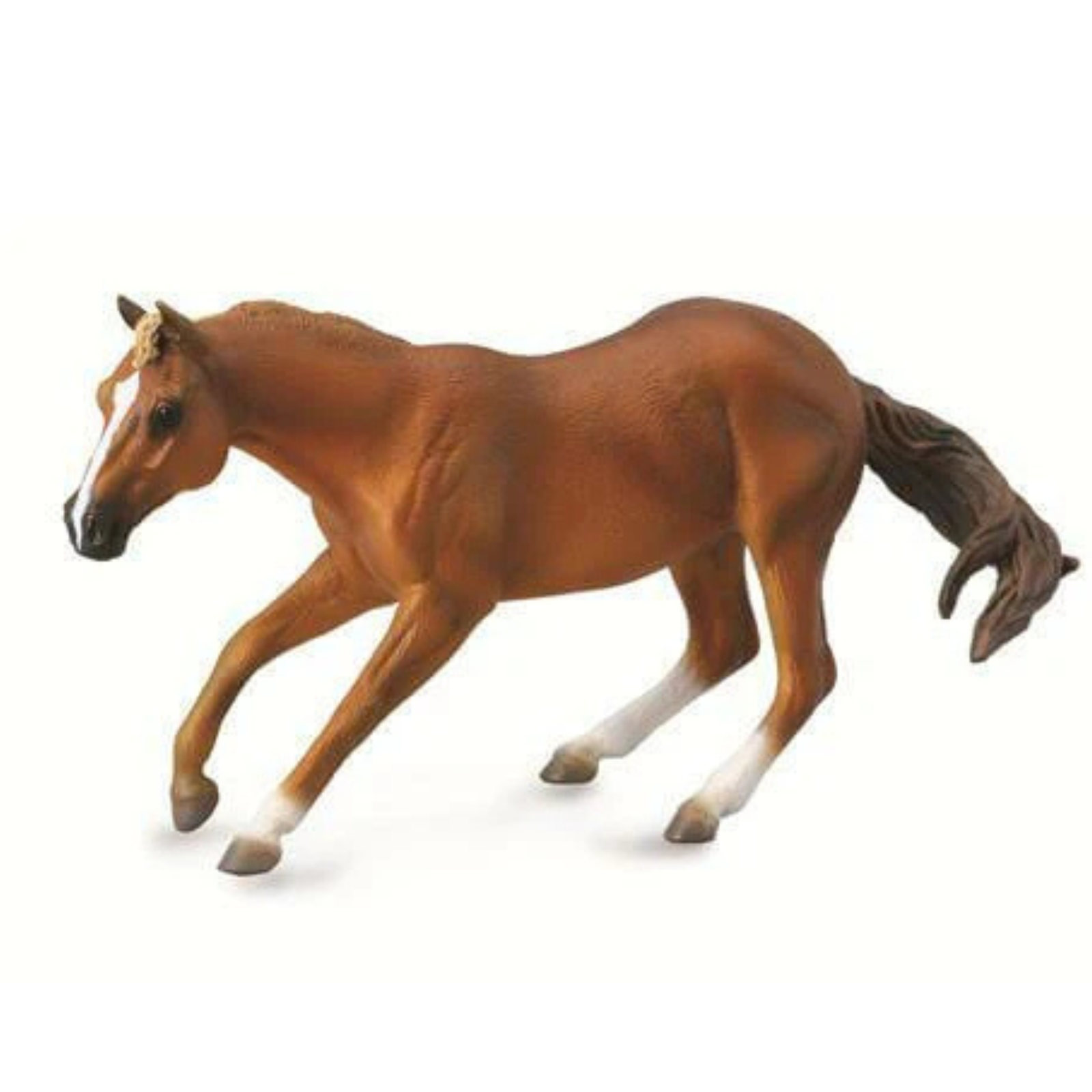 Collecta Sorrel Quarter Horse Stallion. Model horse figure on a white background
