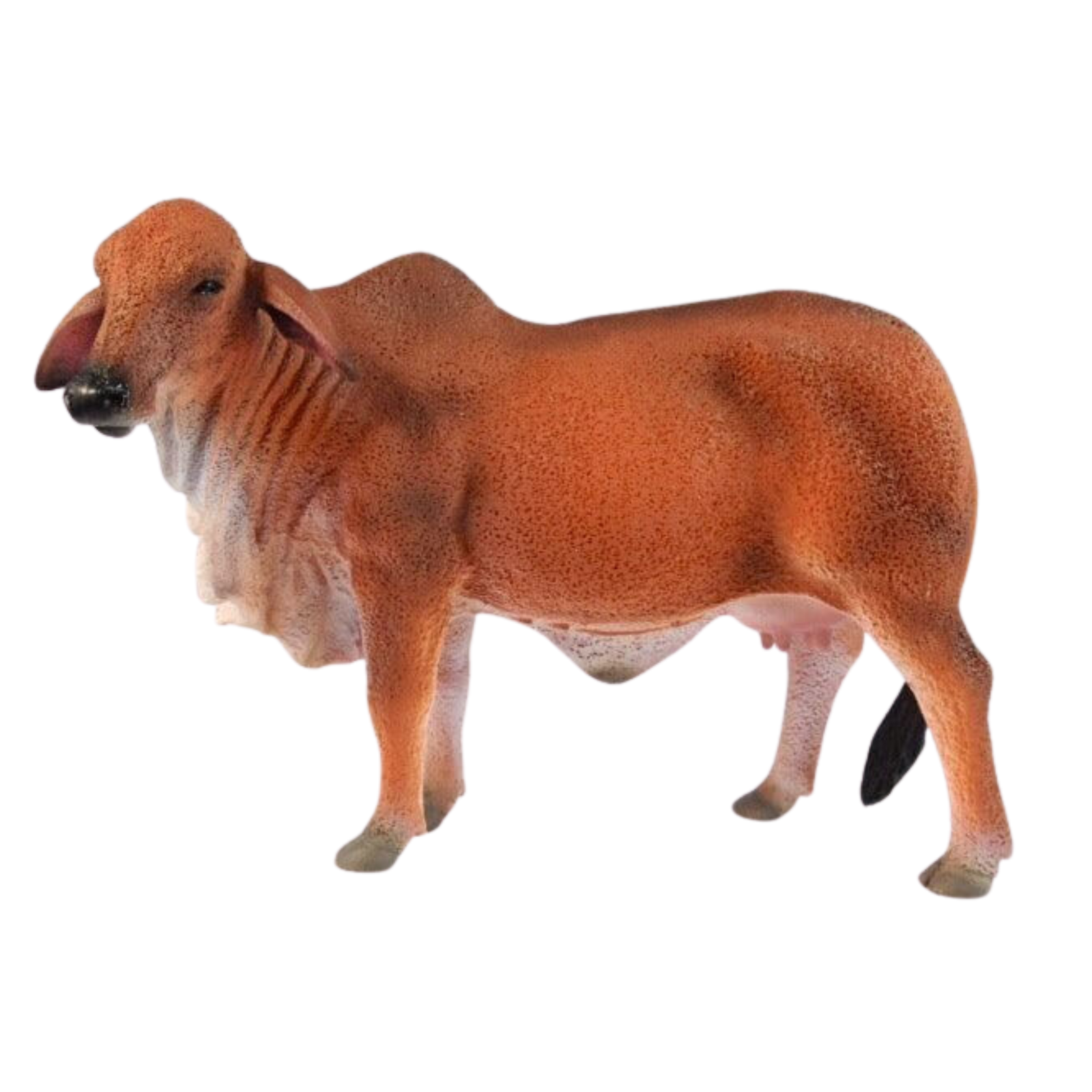 Collecta Red Brahman Cow. Model of a brown cow on a white background
