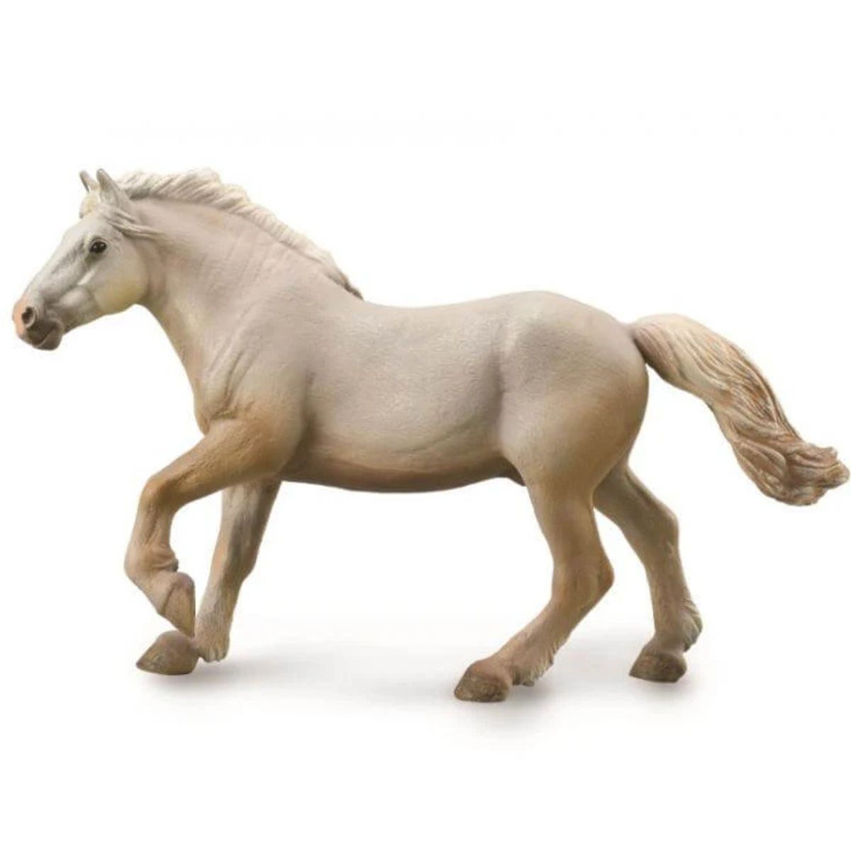 Collecta American Cream Draft Stallion. Model horse figure on a white background
