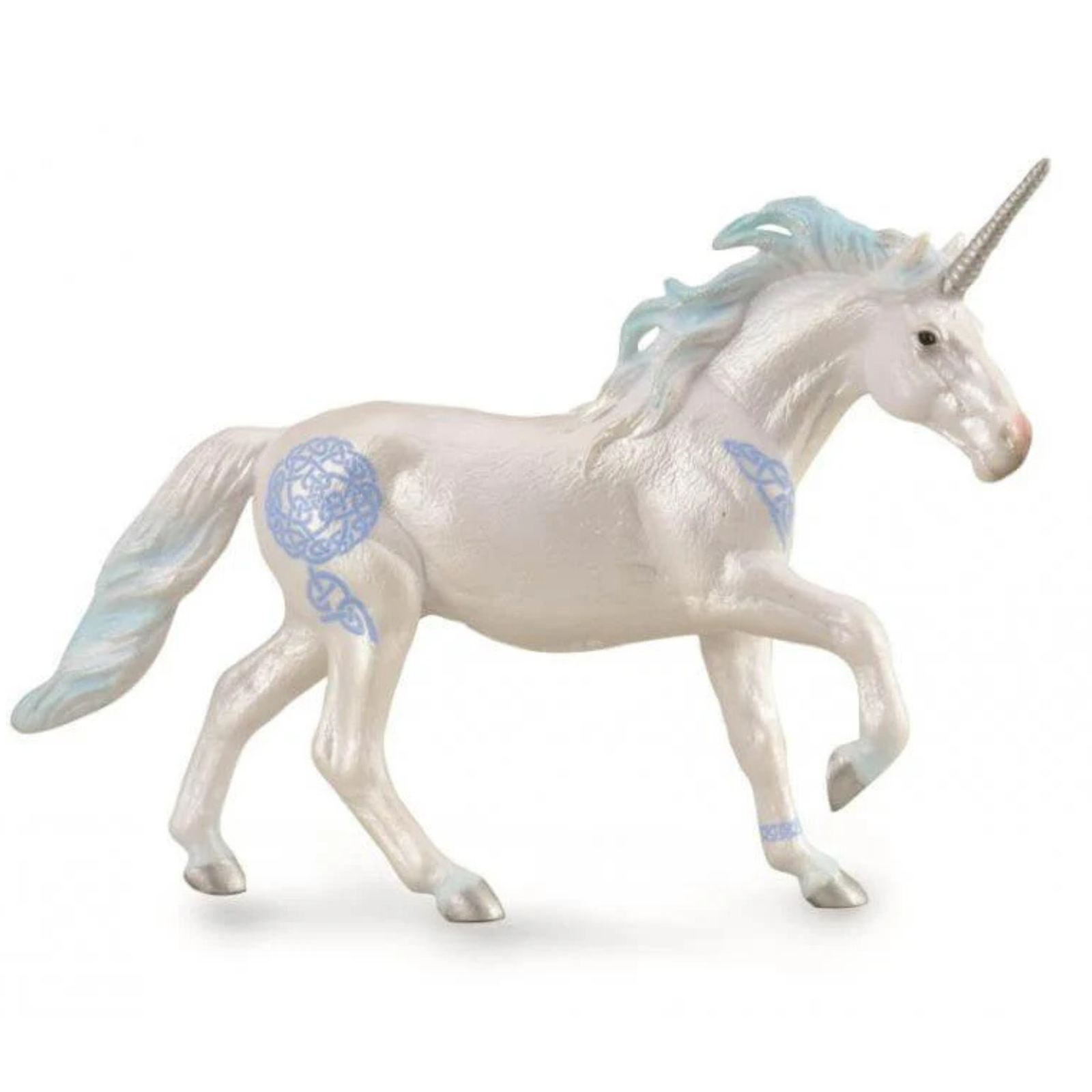 Collecta Blue Unicorn Stallion. Unicorn figurine with blue accents on a white background