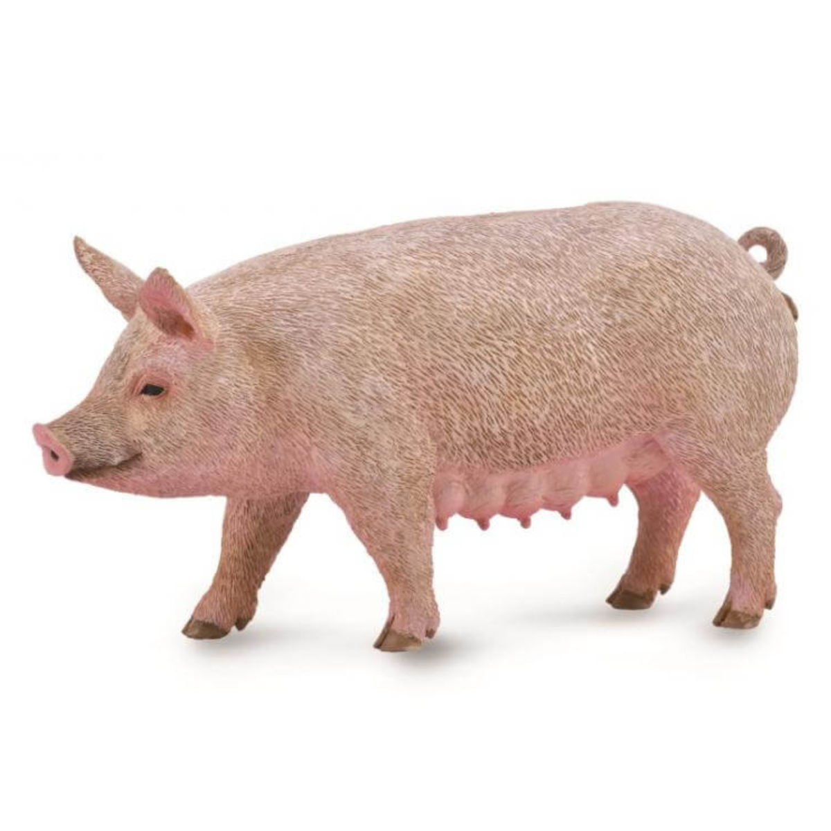 Collecta Sow Pig. Model of a pink pig on a white background