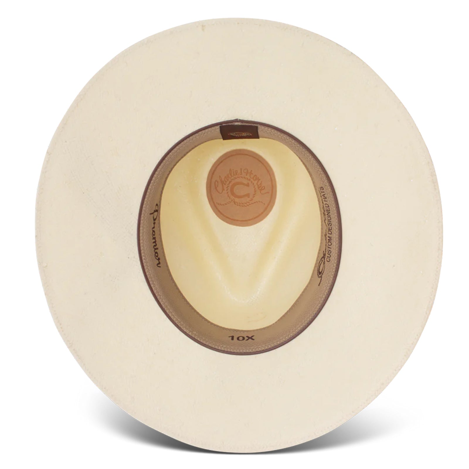 Charlie 1 Horse Hard To Handle Straw Cowboy Hat. A beige cowboy hat with an olive-green velvet ribbon and a cactus concho pin, featuring the 'Charlie 1 Horse' brand logo on the crown.