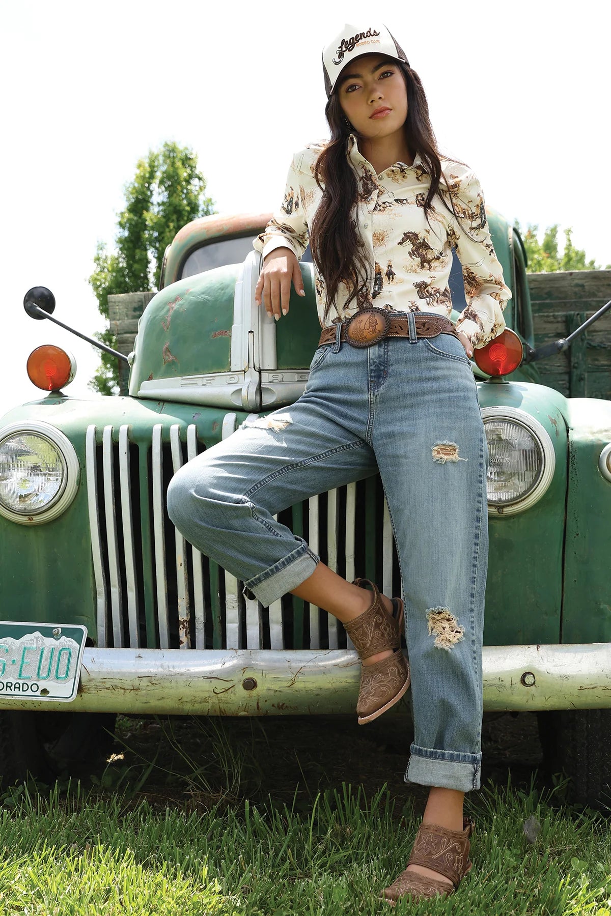 Cruel Denim Women's Rode Print Long Sleeve Western Shirt