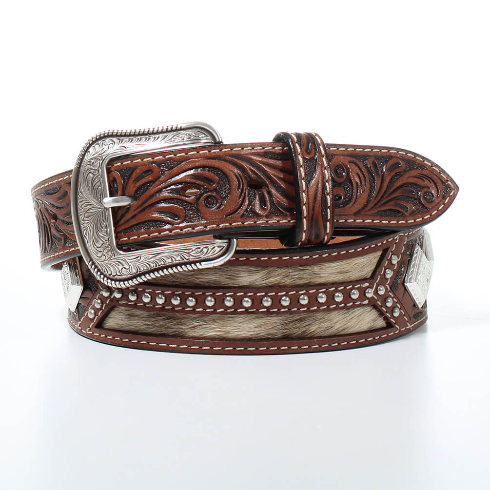 Men's 3D Men's Calf Hair Western Belt