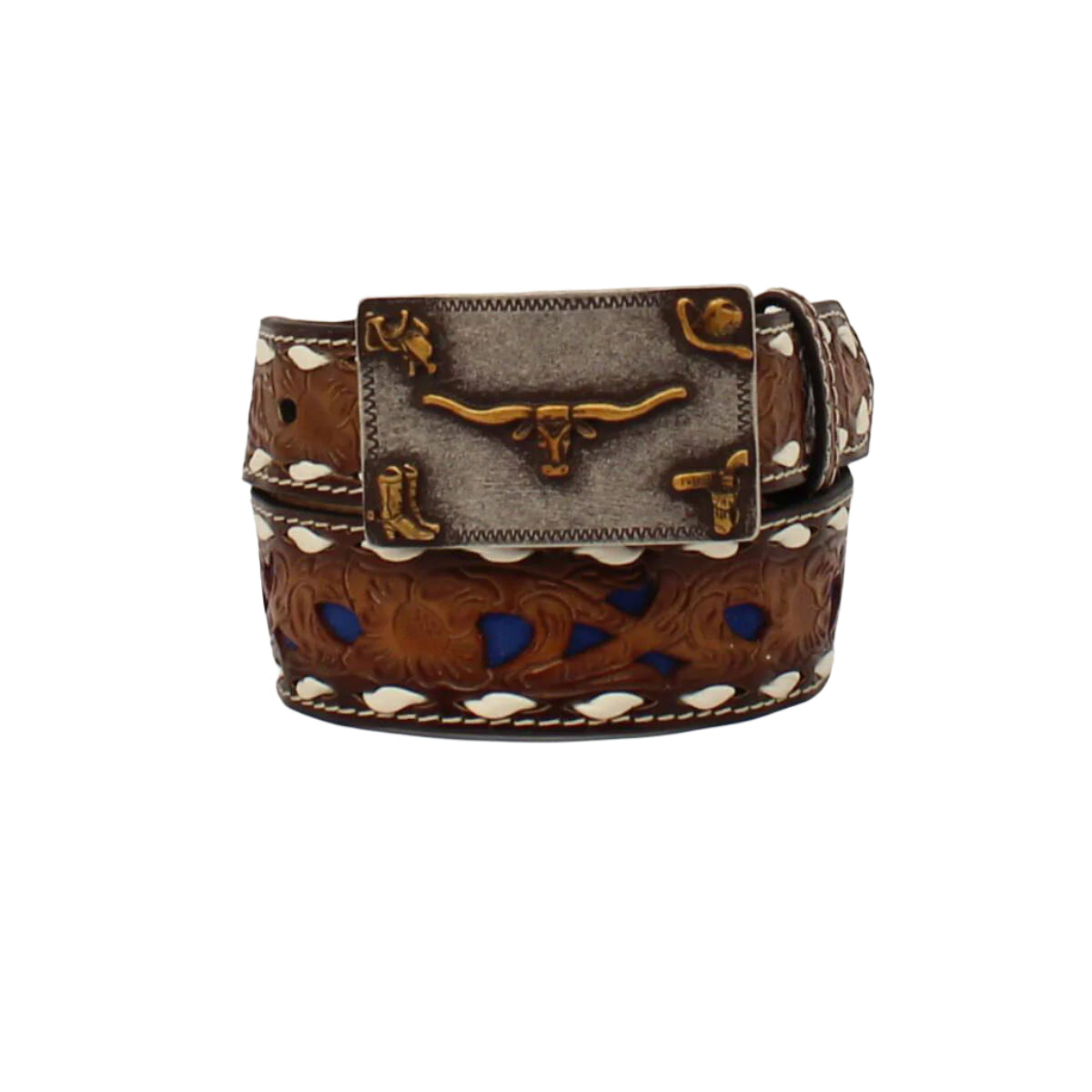 3D Boy's Overlay Buck Lacing Western Belt