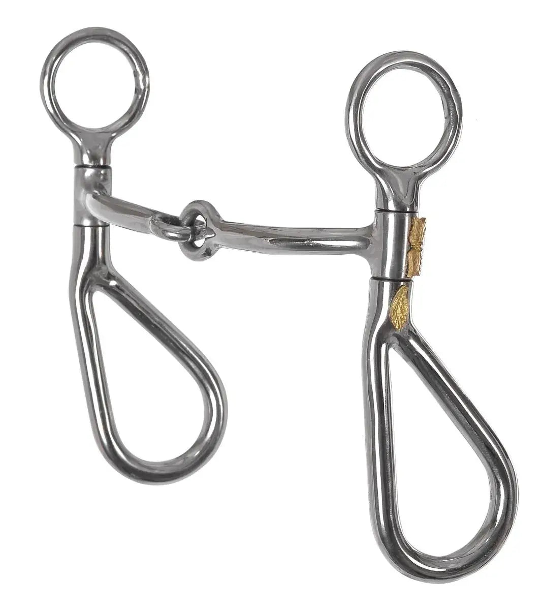 Reinsman Argentine Brass Rose Bit. A stainless steel argentine style curb bit with brass rose accents on the cheek.