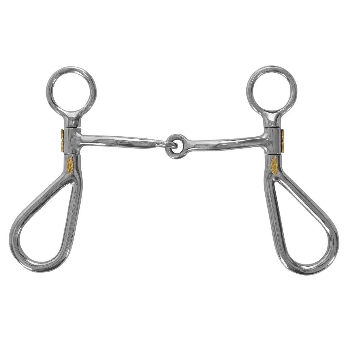 Reinsman Argentine Brass Rose Bit. A stainless steel argentine style curb bit with brass rose accents on the cheek.