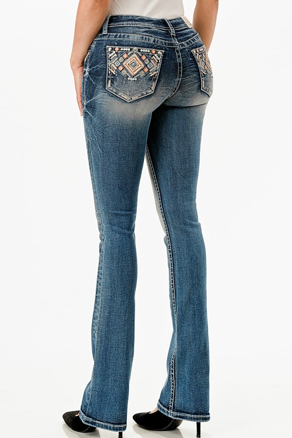 Grace In LA Women's Aztec Colourful Jean