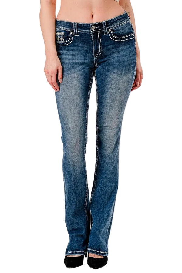 Grace In LA Women's EmbroideredJeans