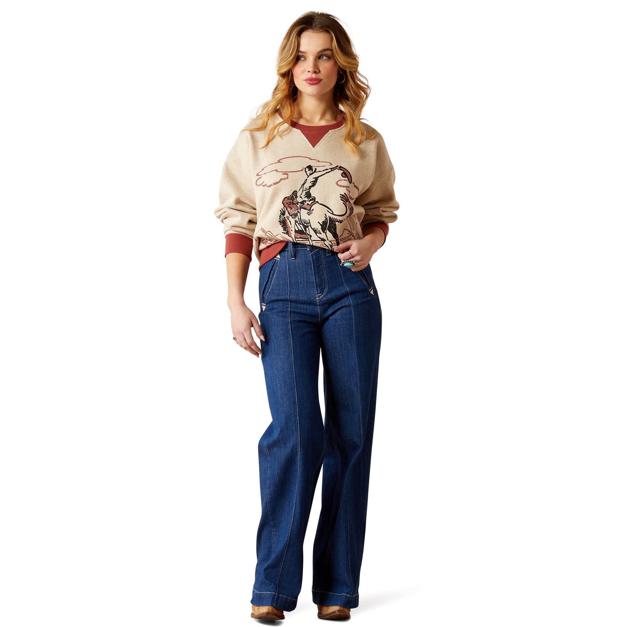 Ariat Women's Roughstock Oversized Crew Sweatshirt