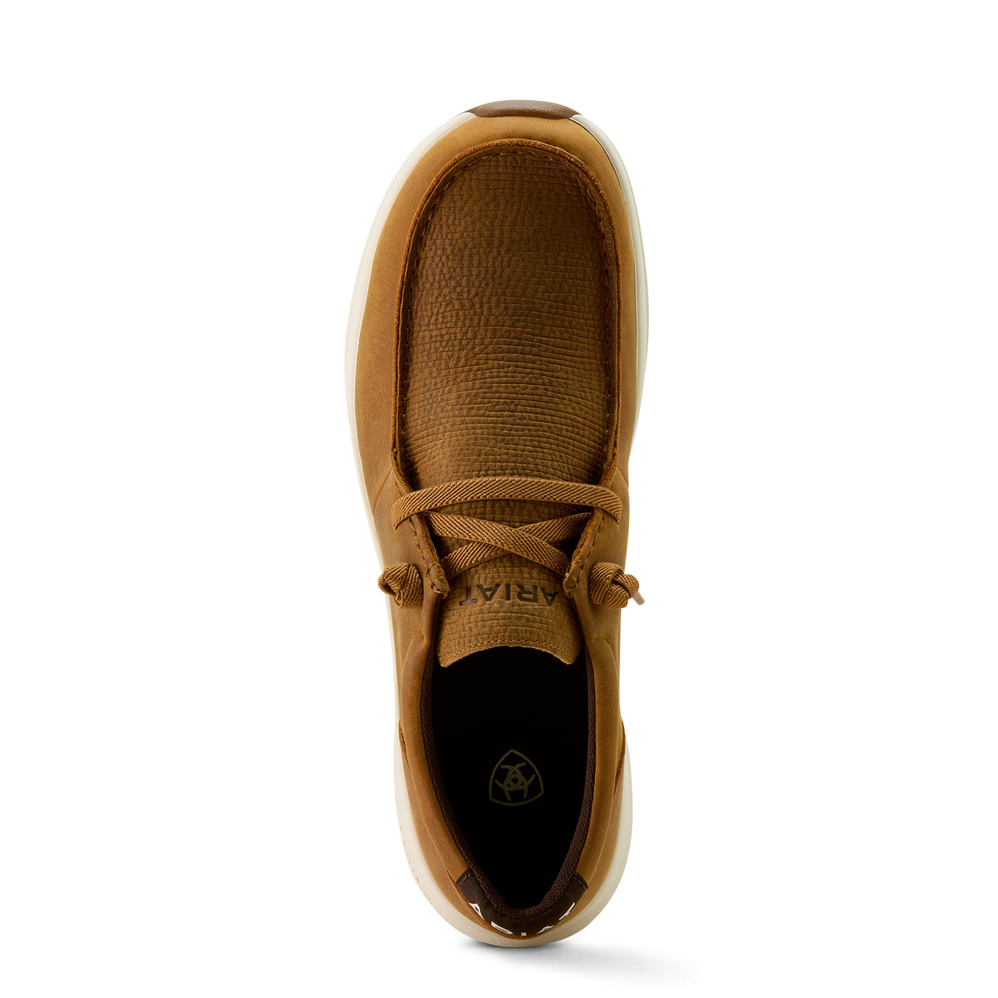 Ariat Men's Buckeye H2O Shoe. Brown shoe with laces on a white background