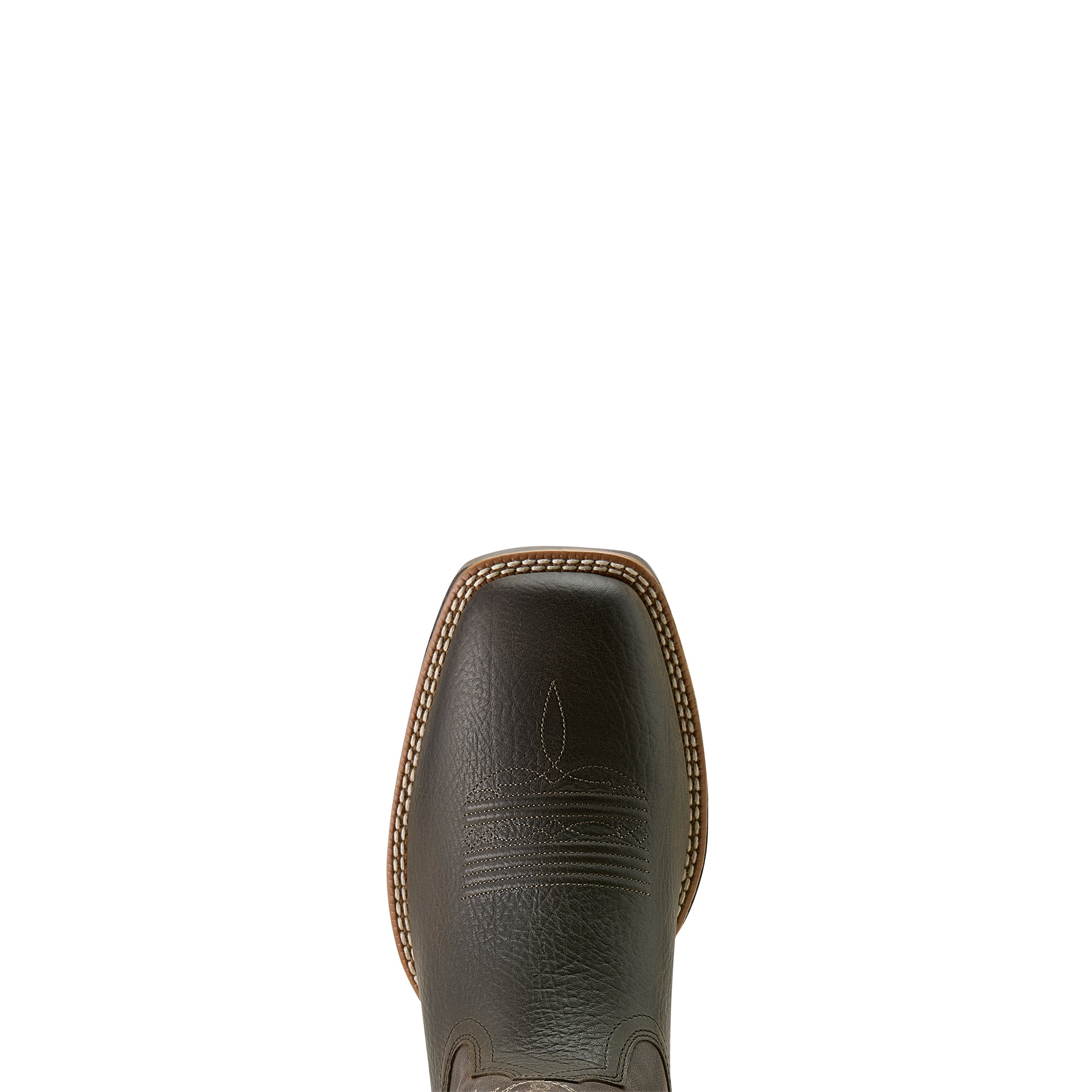 Ariat Men's Ryden Ultra Western Boot. Brown leather boot sole on a white background