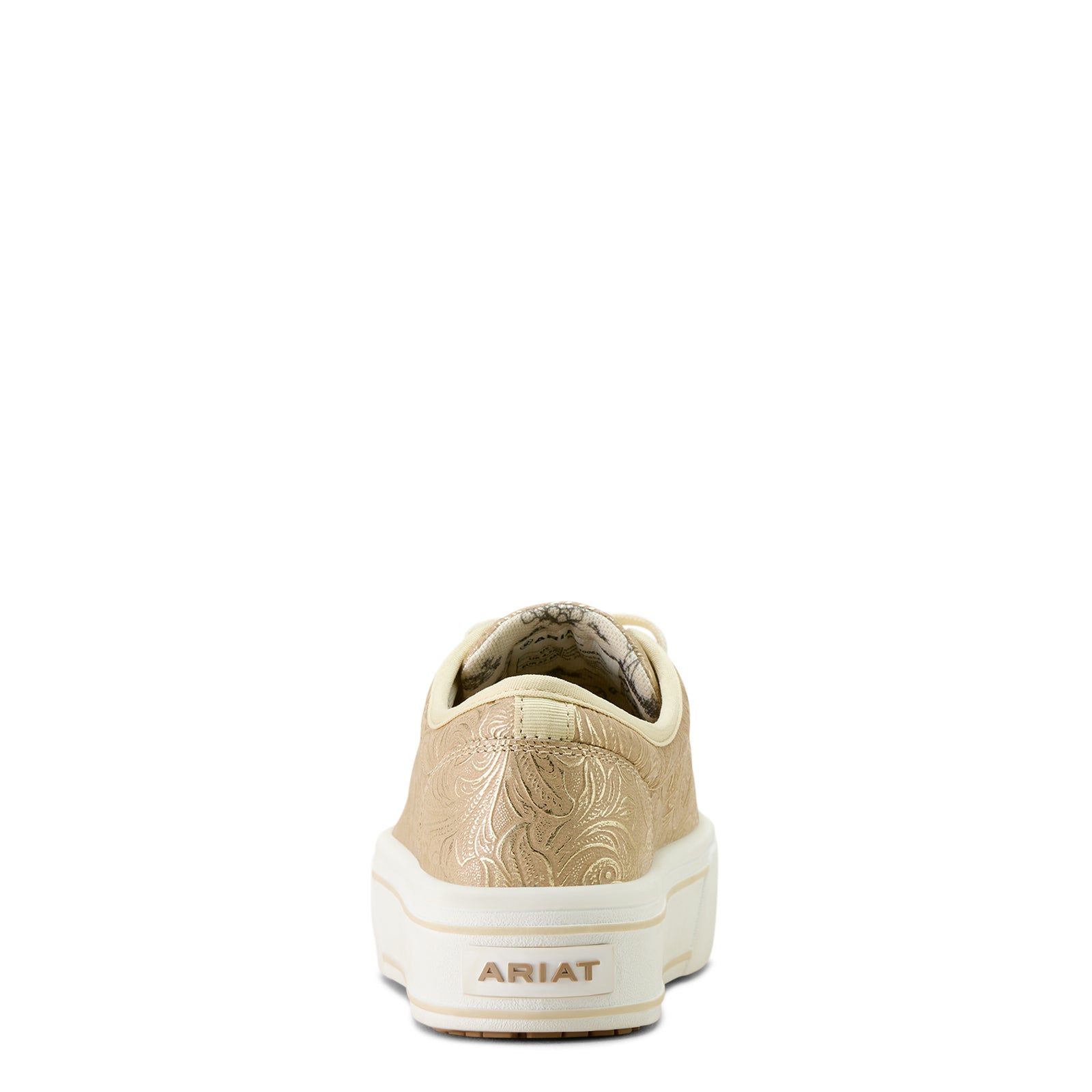 Ariat Women's Skylar Luxe Shoe. Beige sneaker with floral pattern on a white background
