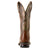 Ariat Women's Captivate Wide Square Toe Western Boot. Brown cowboy boot with intricate pattern on a white background