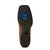 Ariat Women's Captivate Wide Square Toe Western Boot. Close-up of a shoe sole with blue and black pattern on a white background
