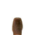 Ariat Women's Round Up Wide Square Toe Stretch Fit Western Boot. Brown leather boot with stitching detail on a white background
