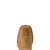 Ariat Kids Tombstone Wide Square Toe Western Boot. Tan leather boot sole with stitching detail on a white background
