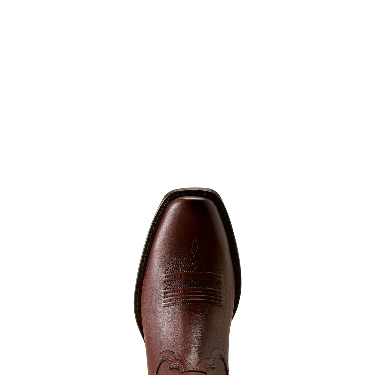 Close-up of a brown leather boot sole on a white background
