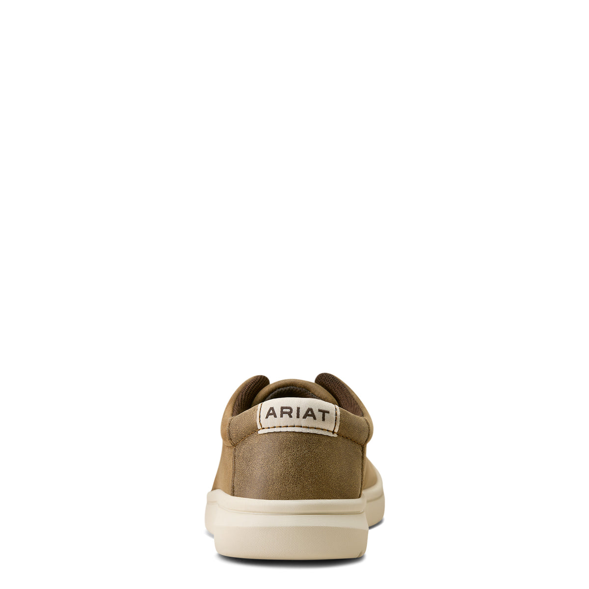 Brown shoe with 'Ariat' logo on a white background