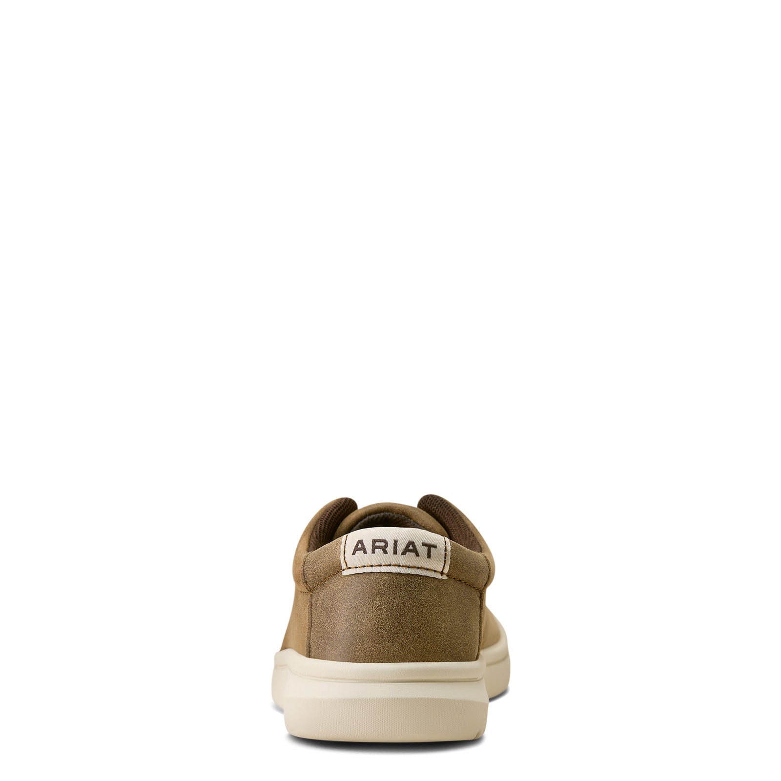 Brown shoe with 'Ariat' logo on a white background