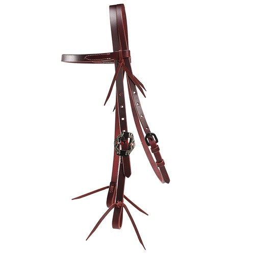 FOR20-2059 The Fort Worth Saddlery Oily Latigo Headstall is crafted from premium leather, offering a high-quality option for daily use.