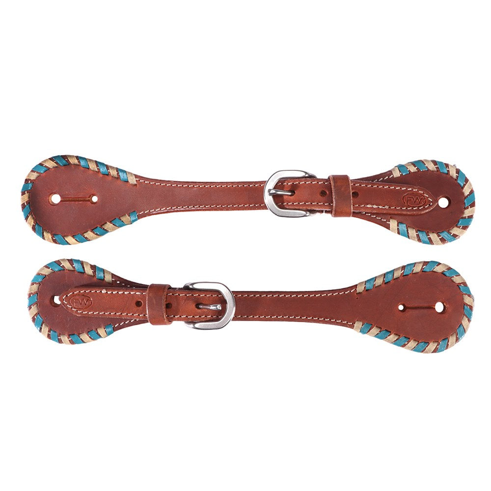 Fort Worth Aponi Spur Straps - Turquoise Two Tone