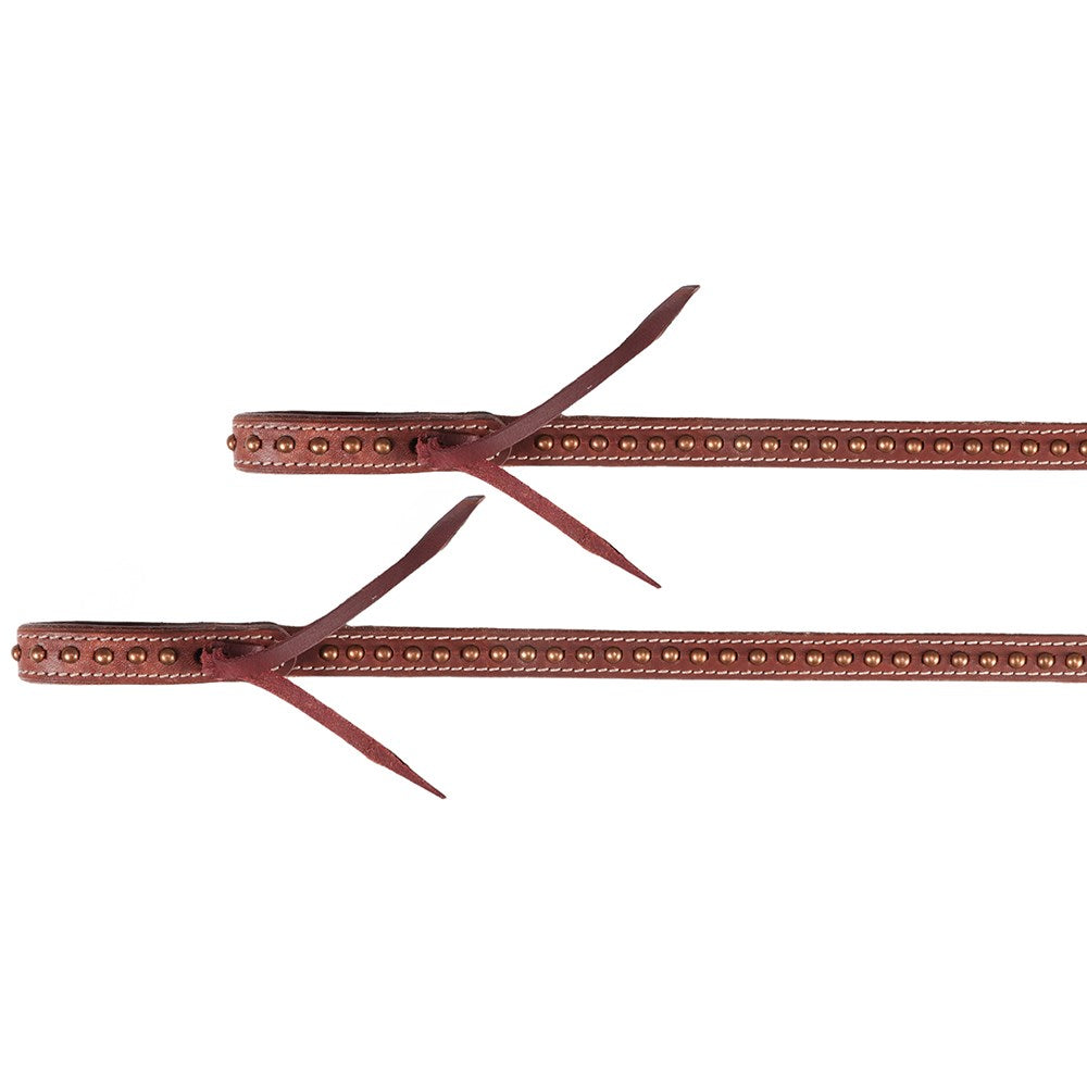 Fort Worth Copper Dots Split Reins with Water Loops