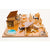 Country Toys FY1 Farm Yard. Hanmade wooden yaerds and stable on a white background.