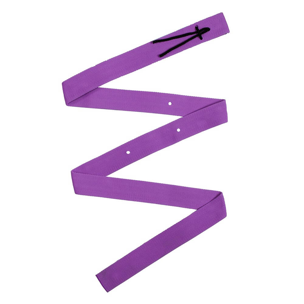 Nylon Girth Strap. A purple nylon girth strap designed for use in equestrian sports, featuring multiple sealed holes and a heavy-duty construction.