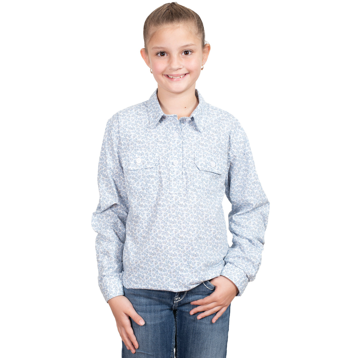 Just Country Girl&#39;s Harper Half Button L/S Shirt