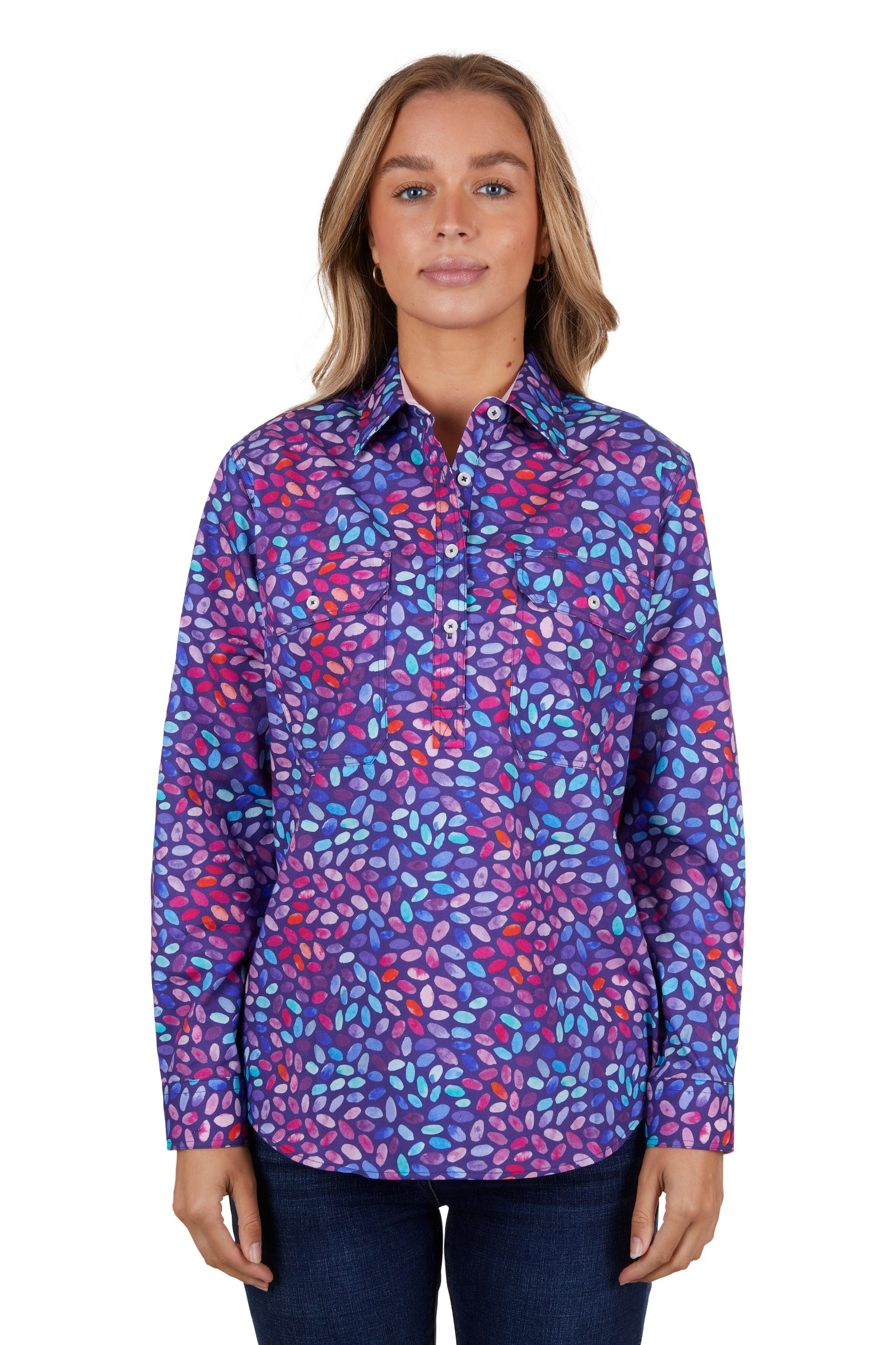 Hard Slog Women's June 1/2 Placket L/S Shirt