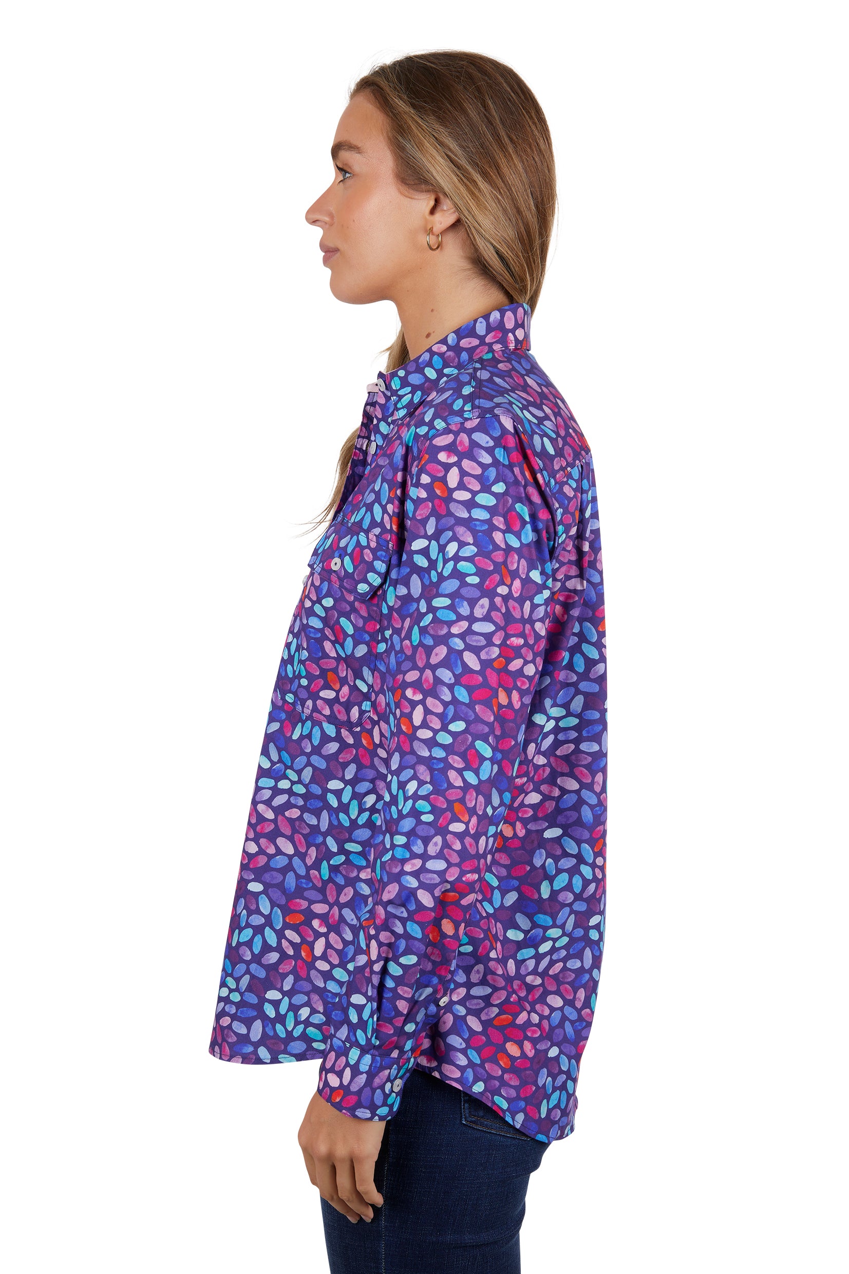 Hard Slog Women's June 1/2 Placket L/S Shirt