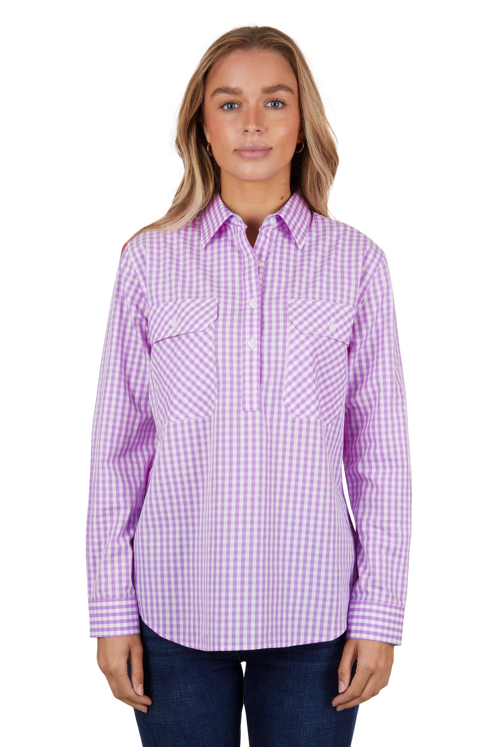 Hard Slog Women's Ayla 1/2 Placket L/S Shirt
