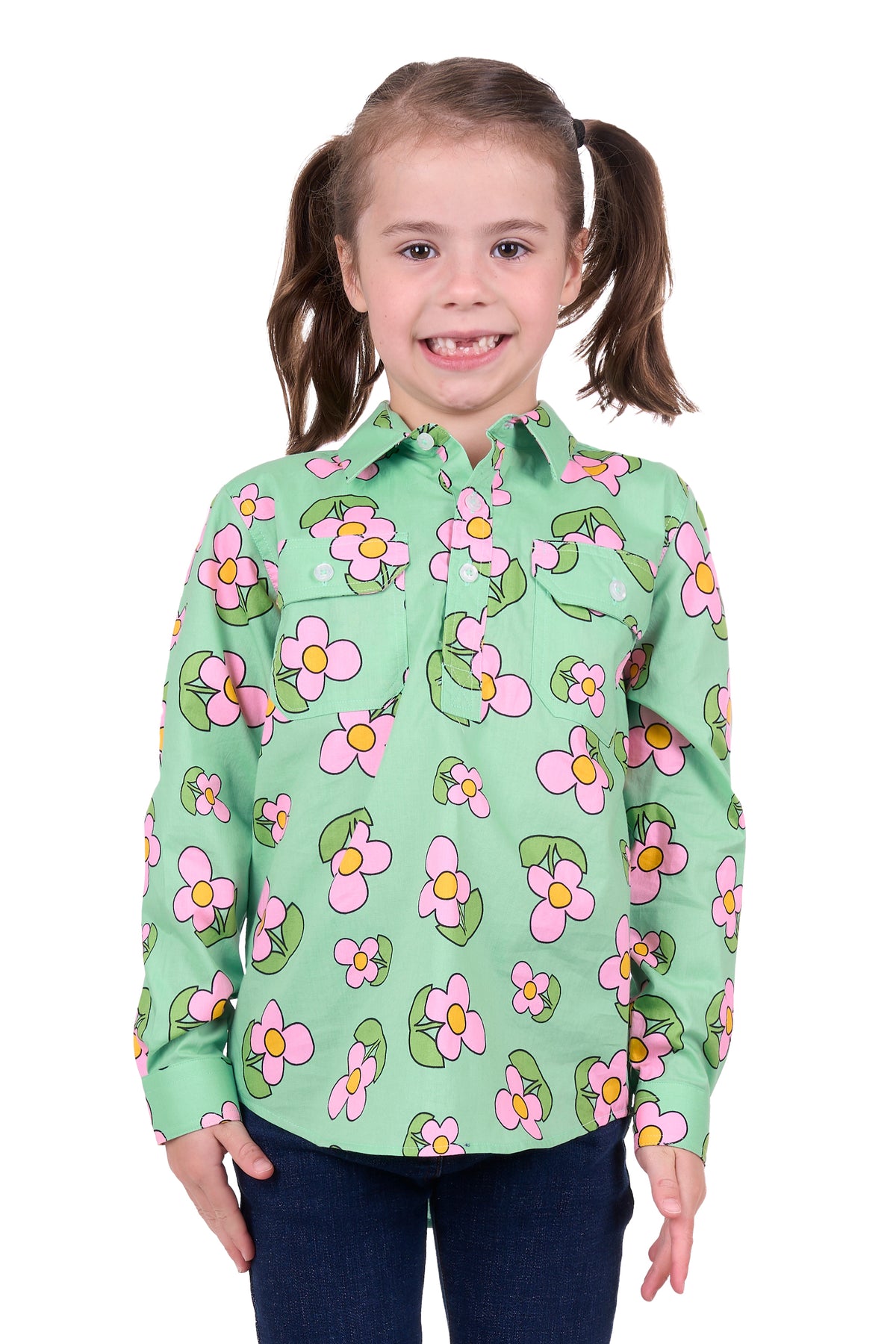 Hard Slog Girl&#39;s Candy 1/2 Placket L/S Shirt