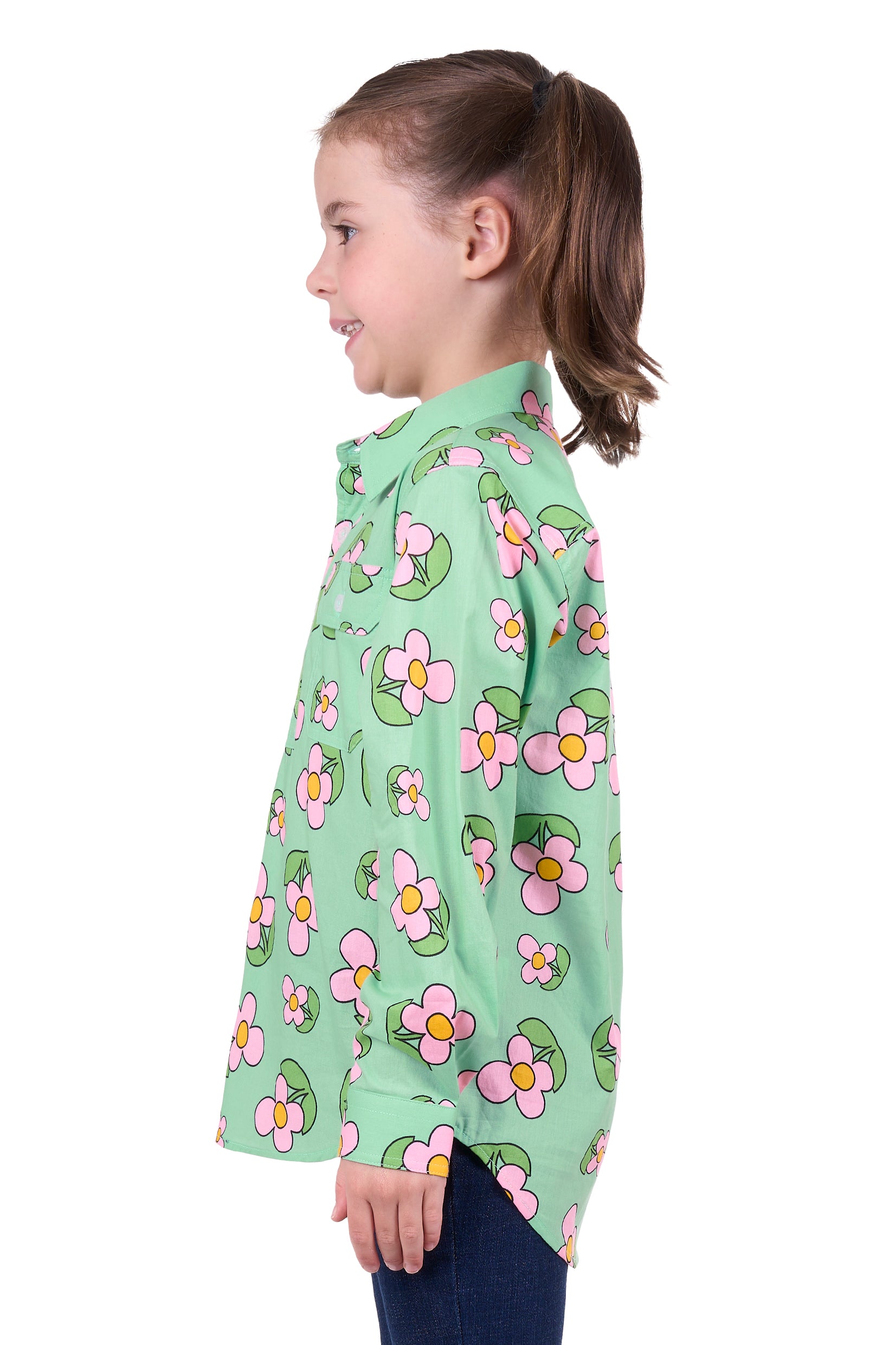 Hard Slog Girl's Candy 1/2 Placket L/S Shirt